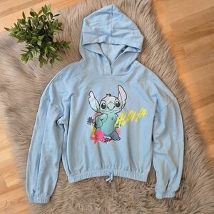 Disney Stitch Sky Blue Conched Hem Hoodie